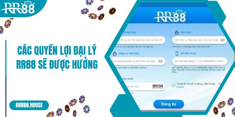 Các quyền lợi đại lý RR88 sẽ được hưởng